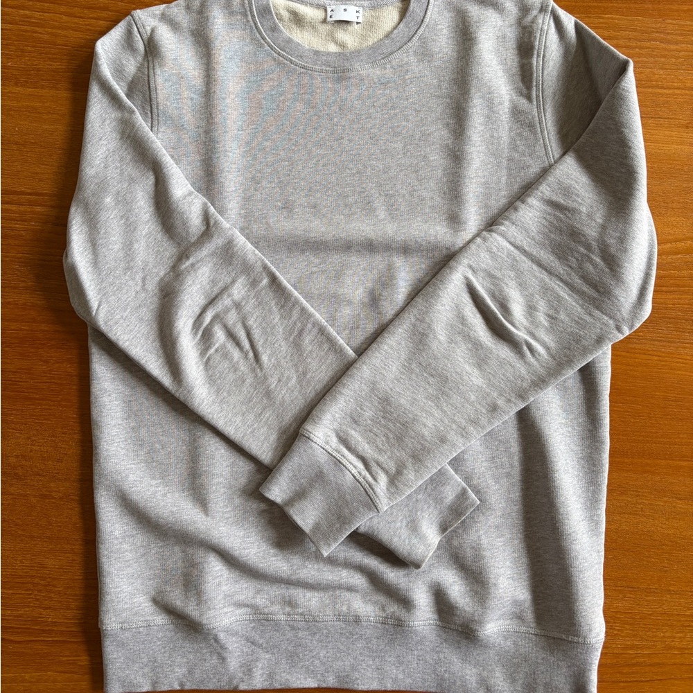 Asket Cotton Crewneck Gray Sweater